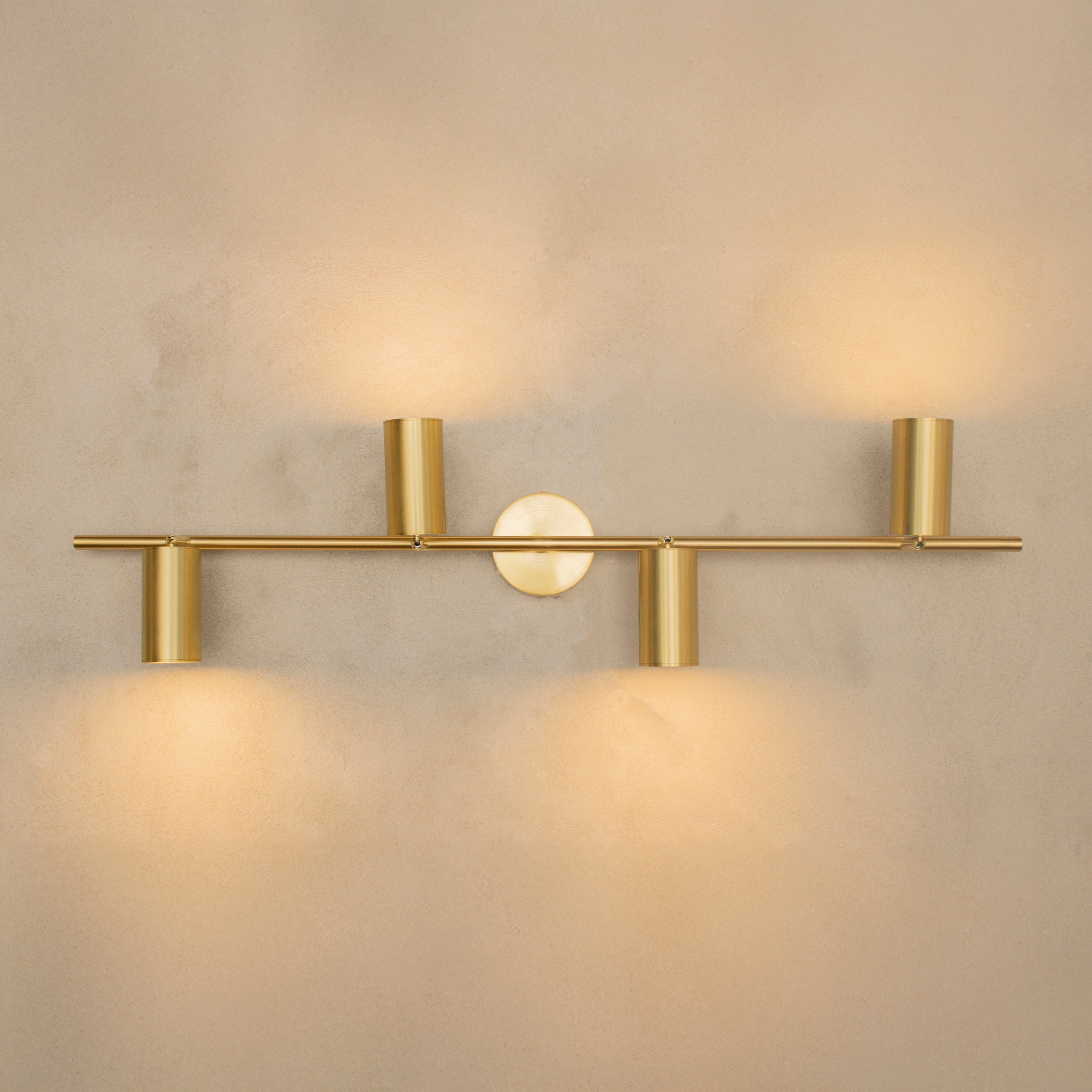 Koza 4-Piece Brushed Brass Wall Sconce - Heka Lighting & Trading Limited