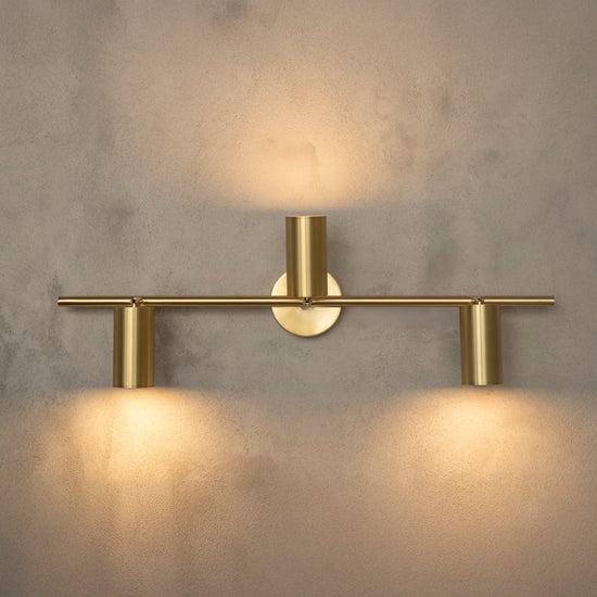 Koza Triple Brushed Brass Wall Sconce