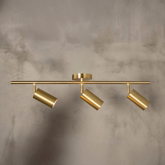 Koza Triple Brushed Brass Wall Sconce