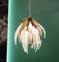 Lüksemburg 21-Pack Transparent Glass Gold Aluminum Chandelier - Heka Lighting & Trading Limited