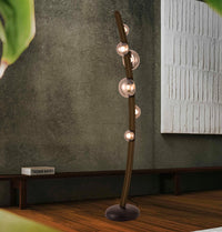 Labranda 6 Honey Glass Brown Leather Floor Lamp - Heka Lighting & Trading Limited