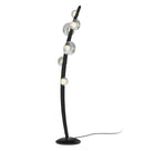Labranda 6 Smoked Glass Black Leather Floor Lamp - Heka Lighting & Trading Limited
