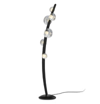 Labranda 6 Smoked Glass Black Leather Floor Lamp - Heka Lighting & Trading Limited