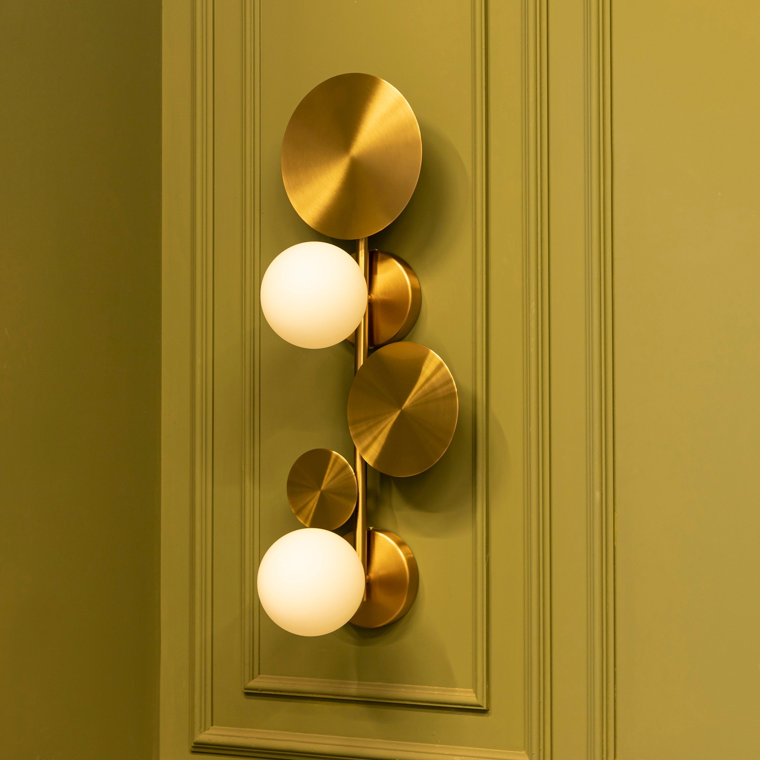 Lahey Soft Double Brushed Brass Wall Sconce - Heka Lighting & Trading Limited