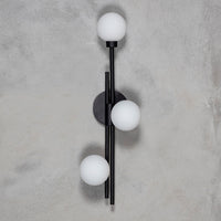 Likya Soft Three Glass Wall Sconce - Black - Heka Lighting & Trading Limited