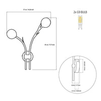 Madra Double Opal Glass Wall Sconce - Heka Lighting & Trading Limited