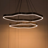 Marsis 2-Row Stainless Platinum Living Room Led Chandelier - Heka Lighting & Trading Limited