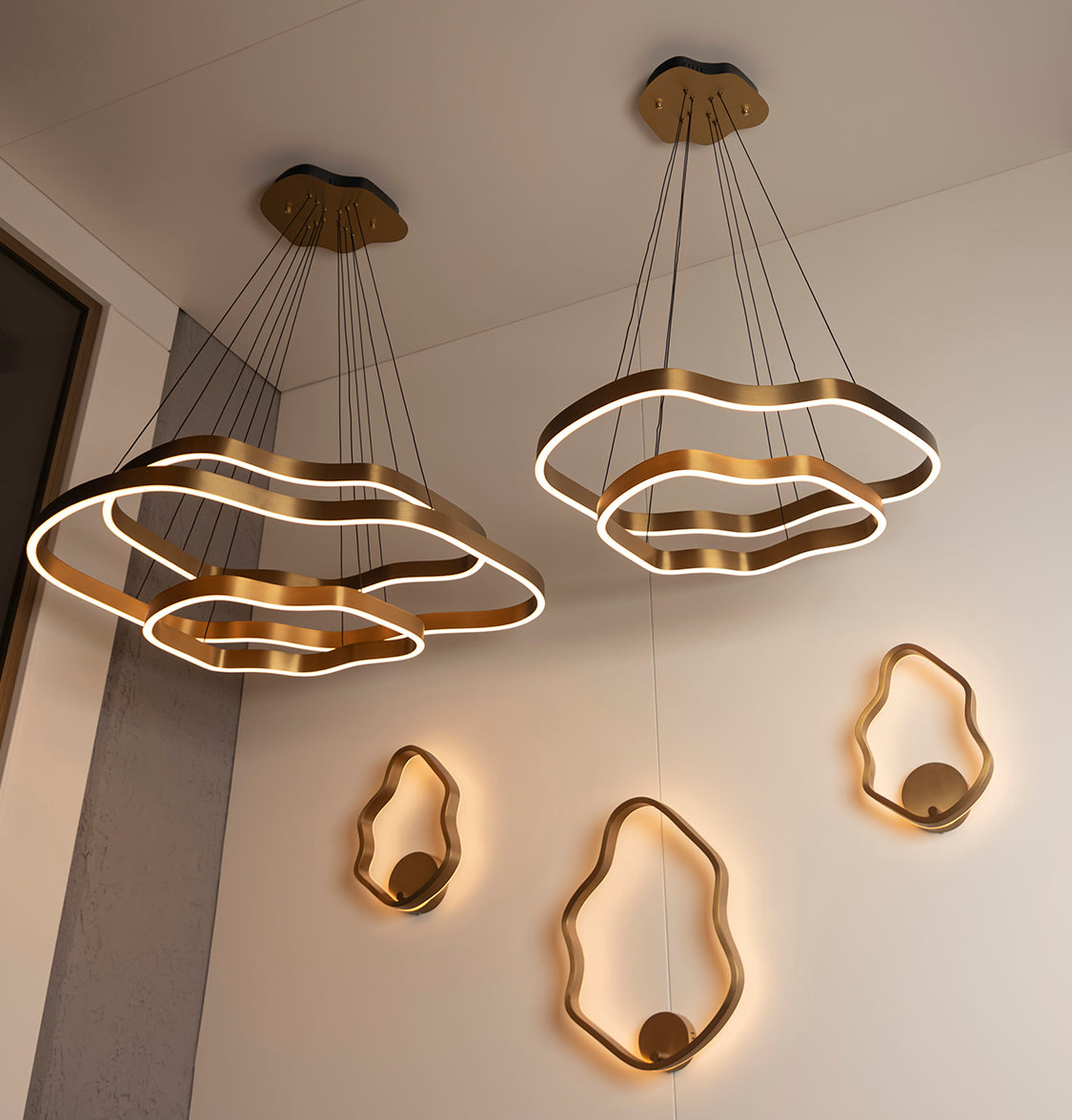 Marsis Stainless Brushed Brass Big Led Wall Sconce - Heka Lighting & Trading Limited