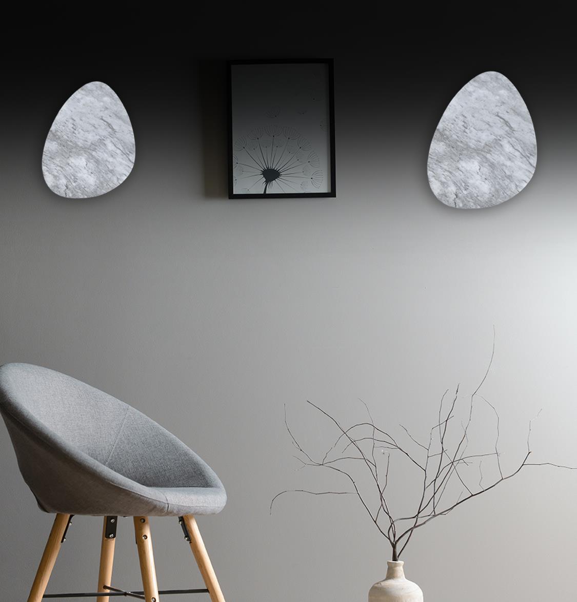 Medusa White Marbled Led Wall Sconce 38 Cm - Heka Lighting & Trading Limited