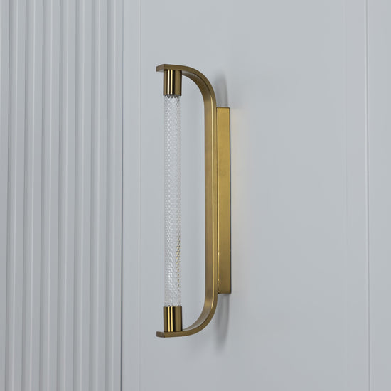 Mira Transparent Glass Brushed Brass Led Wall Sconce