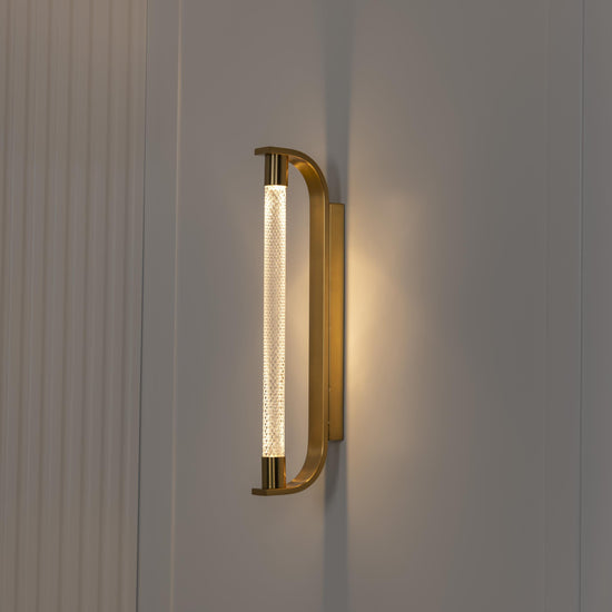 Mira Transparent Glass Brushed Brass Led Wall Sconce