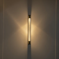 Mira Transparent Glass Brushed Brass Led Wall Sconce - Heka Lighting & Trading Limited