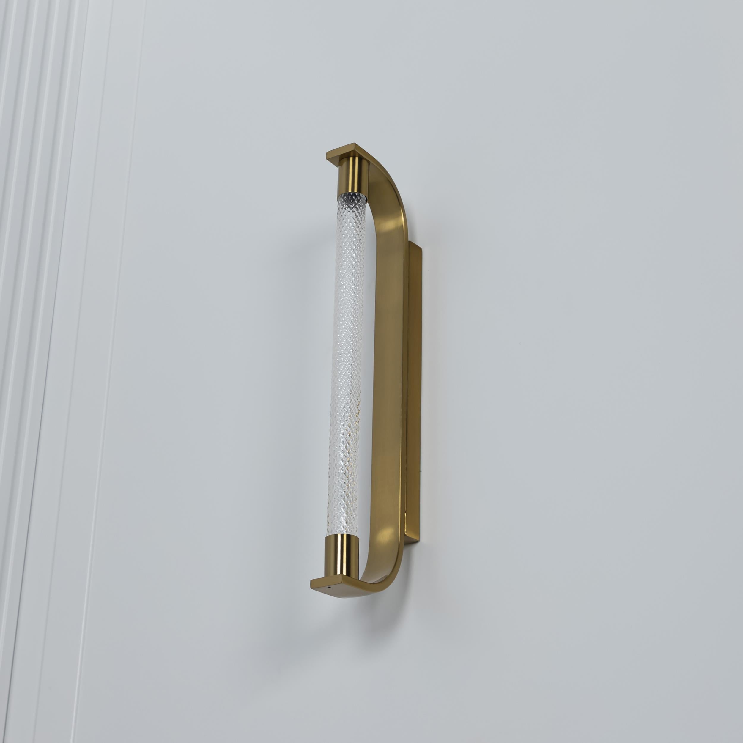 Mira Transparent Glass Brushed Brass Led Wall Sconce - Heka Lighting & Trading Limited