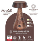 Morchella Rechargeable Wenge Table Lamp - Heka Lighting & Trading Limited
