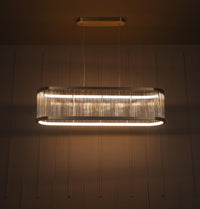 Nablus Transparent Glass Rod Antique Dining Table Chandelier - Heka Lighting & Trading Limited