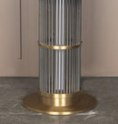 Nablus Transparent Glass Stick Brushed Brass Floor Lamp - Heka Lighting & Trading Limited
