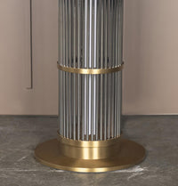 Nablus Transparent Glass Stick Brushed Brass Floor Lamp - Heka Lighting & Trading Limited