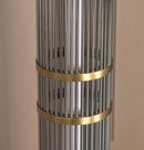 Nablus Transparent Glass Stick Brushed Brass Floor Lamp - Heka Lighting & Trading Limited