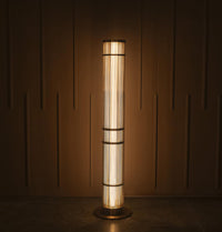 Nablus Transparent Glass Stick Brushed Brass Floor Lamp - Heka Lighting & Trading Limited