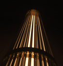 Nablus Transparent Glass Stick Brushed Brass Floor Lamp - Heka Lighting & Trading Limited