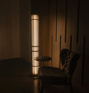 Nablus Transparent Glass Stick Brushed Brass Floor Lamp - Heka Lighting & Trading Limited