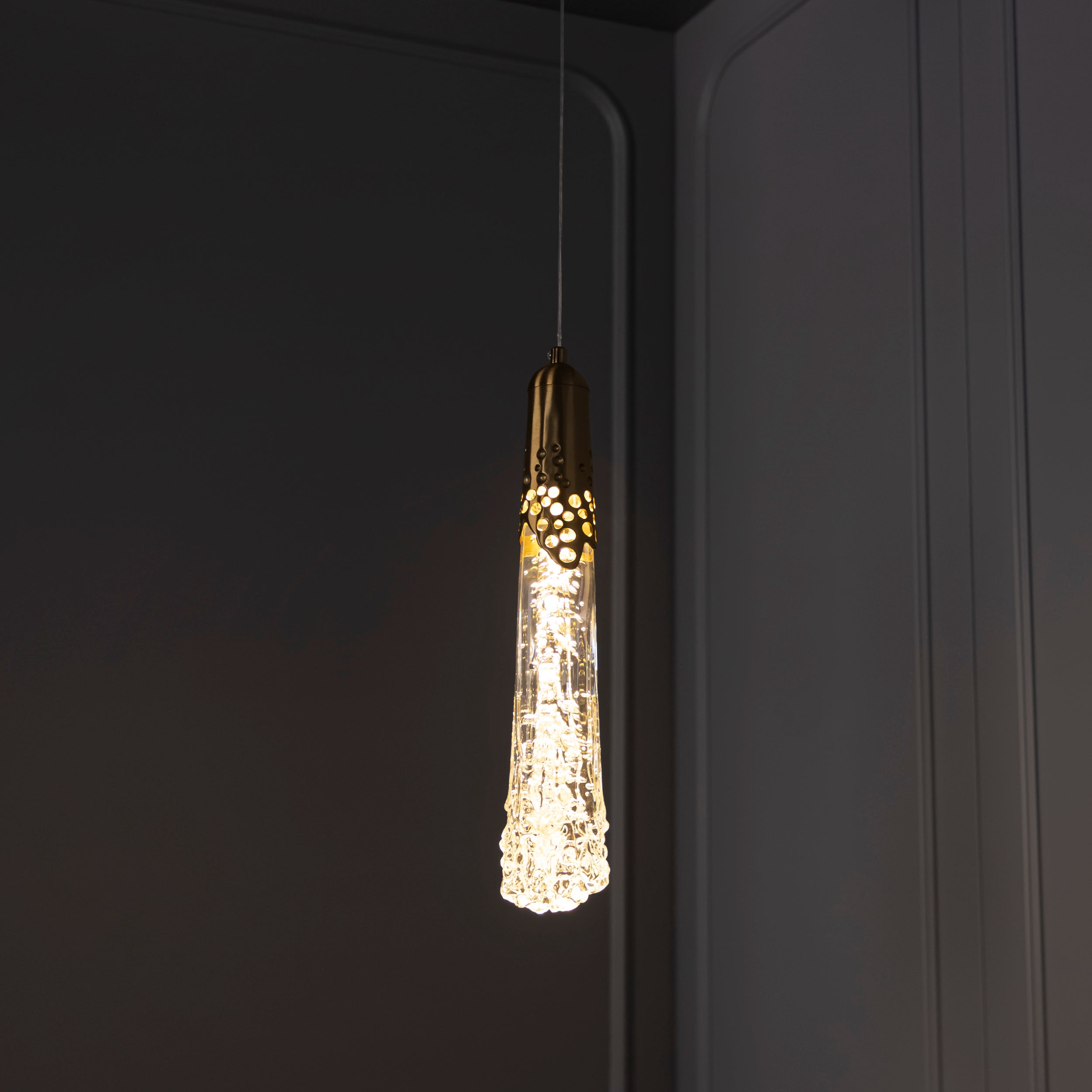 Nairobi Single Crystal Antique Pendant Light Chandelier 40 Cm - Heka Lighting & Trading Limited