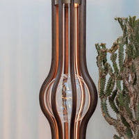 Naramata Wood Brushed Brass Brown Floor Lamp - Heka Lighting & Trading Limited