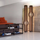 Naramata Wood Brushed Brass Brown Floor Lamp - Heka Lighting & Trading Limited