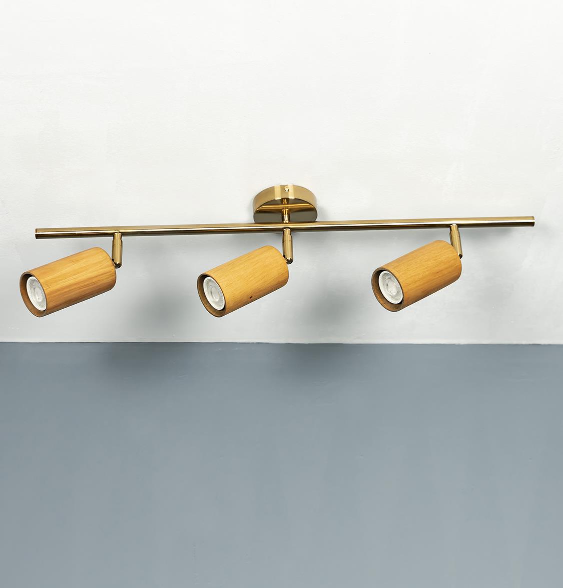 Niagara 3-Piece Wood Brushed Brass Wall Sconce - Heka Lighting & Trading Limited
