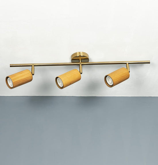 Niagara 3-Piece Wood Brushed Brass Wall Sconce