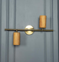 Niagara Set Of 2 Wood Brushed Brass Wall Sconce - Heka Lighting & Trading Limited