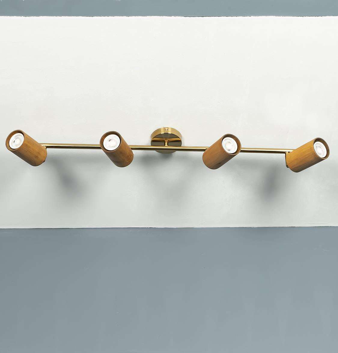 Niagara Set Of 4 Wood Brushed Brass Wall Sconce - Heka Lighting & Trading Limited
