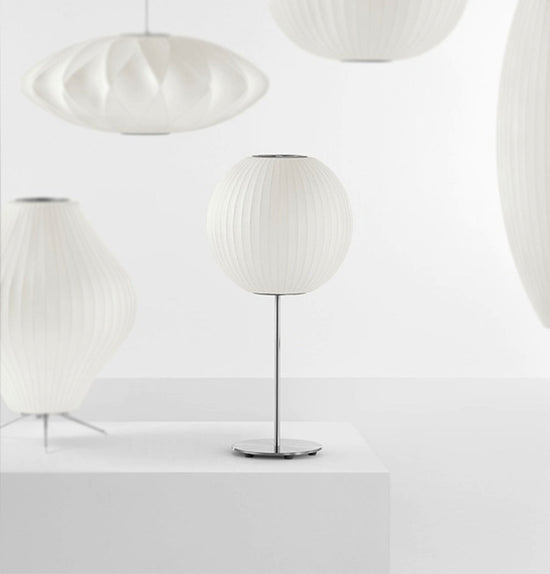 Nova White Soft Touch Globe Table Lamp 30 Cm
