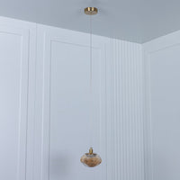 Odense Bubbly Flat Honey Glass Antique Pendant Light Chandelier - Heka Lighting & Trading Limited