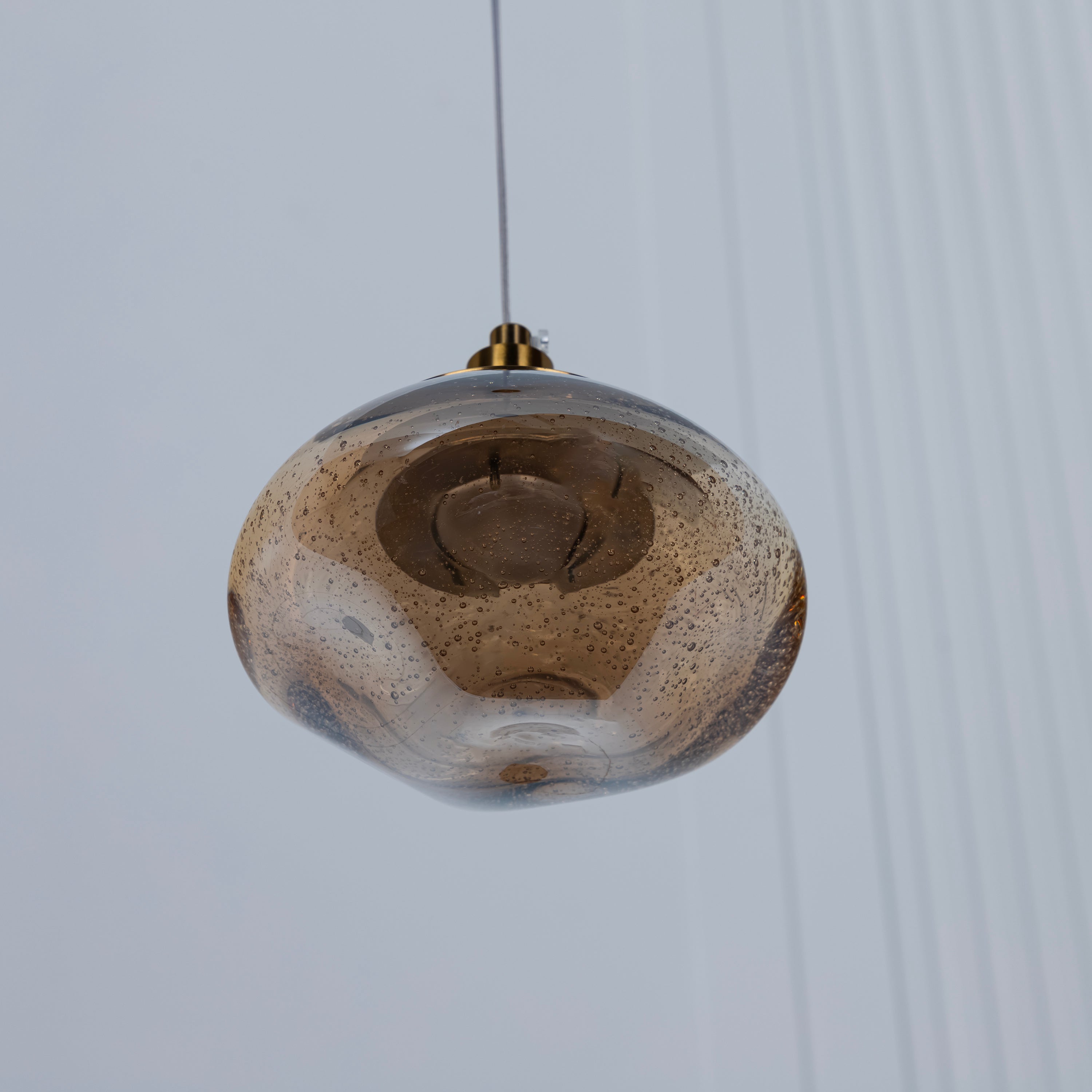 Odense Bubbly Flat Honey Glass Antique Pendant Light Chandelier - Heka Lighting & Trading Limited