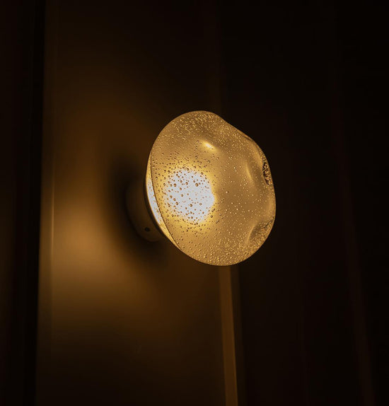 Odense Bubbly Soft Flat Glass Chrome Led Wall Sconce