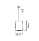 Orbit Soft Touch White Cylinder Pendant Light Chandelier 25 Cm - Heka Lighting & Trading Limited