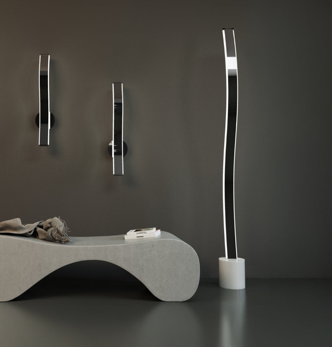 Oslo Platinum Stainless White Acrylic Floor Lamp - Heka Lighting & Trading Limited