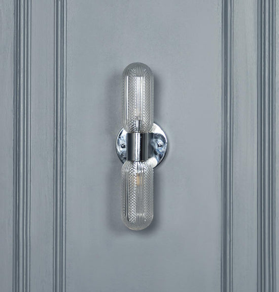 Ottava 2-Piece Transparent Chrome Wall Sconce