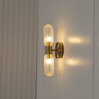 Ottava Set Of 2 Transparent Brushed Bruss Wall Sconce - Heka Lighting & Trading Limited