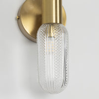 Ottava Set Of 2 Transparent Brushed Bruss Wall Sconce - Heka Lighting & Trading Limited