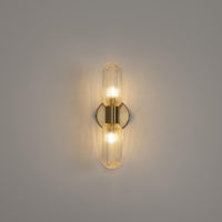 Ottava Set Of 2 Transparent Brushed Bruss Wall Sconce - Heka Lighting & Trading Limited