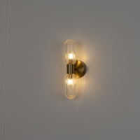 Ottava Set Of 2 Transparent Brushed Bruss Wall Sconce - Heka Lighting & Trading Limited