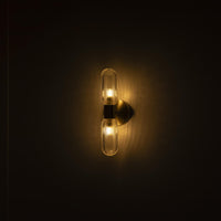 Ottava Set Of 2 Transparent Brushed Bruss Wall Sconce - Heka Lighting & Trading Limited