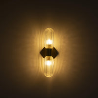 Ottava Set Of 2 Transparent Brushed Bruss Wall Sconce - Heka Lighting & Trading Limited