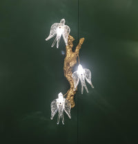 Peru Brass Transparent Swallow Glass Led Wall Sconce 60 Cm - Heka Lighting & Trading Limited