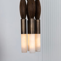 Pony Double Horse Hair Dark Antique Marble Pendant Light Small Chandelier - Heka Lighting & Trading Limited