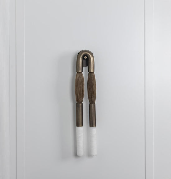 Pony Horse Hair Dark Antique Marble Big Wall Sconce