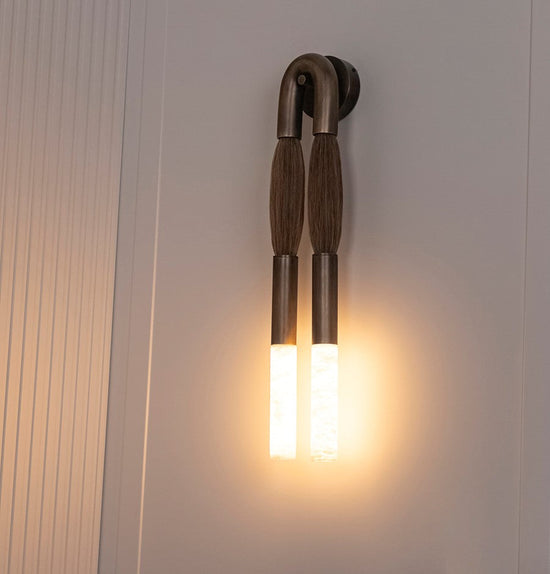 Pony Horse Hair Dark Antique Marble Big Wall Sconce