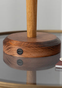 Portobello Wenge Rechargeable Touch Wood Table Lamp - Heka Lighting & Trading Limited